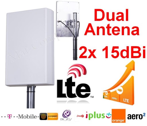 Mocna antena DUAL LTE +30dB B593 MF28D DWR-921/9