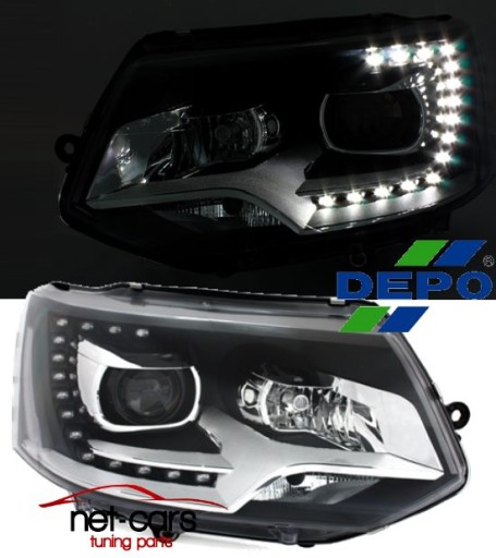 ЛАМПЫ ФАР VW T5 LIFT LED XENON H7 DEPO DRL