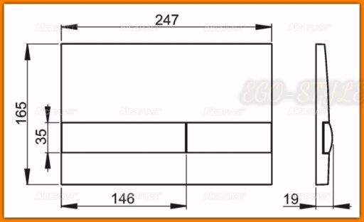 AlcaPLAST Кнопка для унитаза белый/черный M1710-8 DELFIN