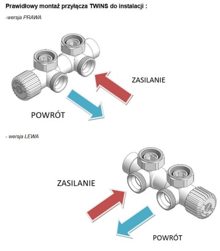 Комбинированный клапан Twins VARIO TERM 50 мм, левый, хром