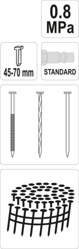 ПНЕВМАТИЧЕСКИЙ ГВОЗДЕР 45-70ММ 2,3-2,9 ММ
