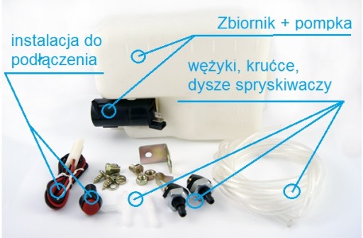 SPRYSKIWACZE DO LAMP XENON ZESTAW SPRYSKIWACZ 12V