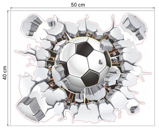 3D НАКЛЕЙКА НА СТЕНУ ШАР 50x70см доставка в течение 24 часов
