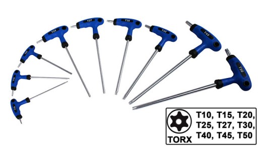 КЛЮЧИ БЕЗОПАСНОСТИ TORX с ОТВЕРТКАМИ ТИПА Т - 9 шт.