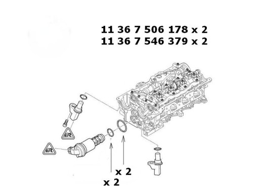 Оринг электромагнитного клапана Vanos BMW 1 3 5 Z4 X1 X3 N42/46