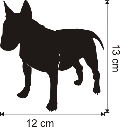 НАКЛЕЙКА глянцевая собака БУЛЬТЕРЬЕР 12см Х 13см