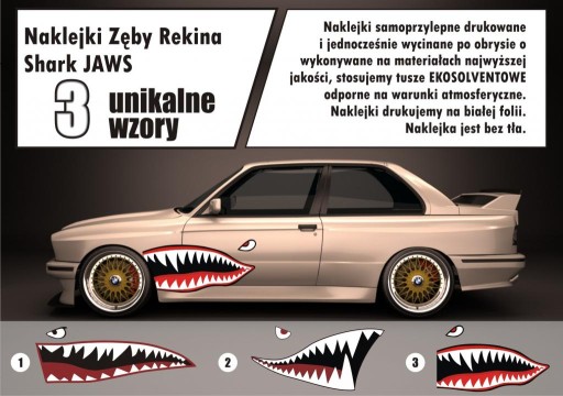 Набор наклеек из зубов акулы JAWS SHARK JAWS!!