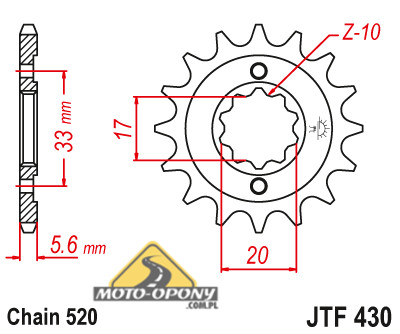 Передняя звездочка Kawasaki KX-F 250 Suzuki RM-Z 250