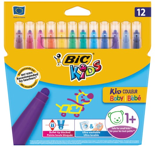 FLAMASTRY Kid Couleur Baby 12 Kolorów BIC