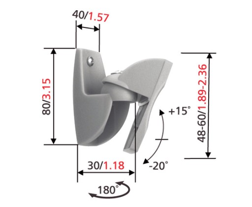 Vogels VLB 500 Silver - настенное крепление для колонн