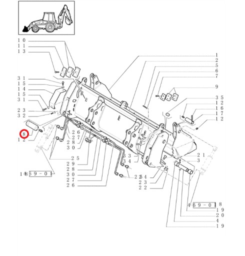 КОРПУС ДЛЯ ПЕРЕДНЕГО ВЕДРА NH 85820019 55x166