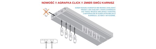 Agrafka CLICK do szyny pcv 100szt akcesoria