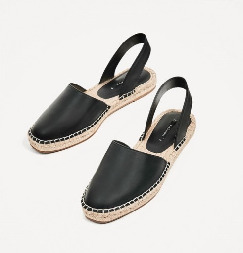 ZARA ESPADRYLE BUTY CZARNE PODESZWA Z JUTY 40