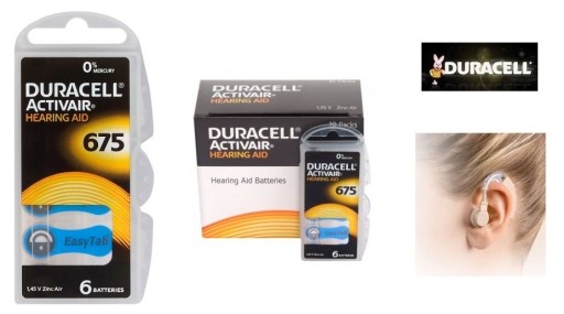 6 батареек для слуховых аппаратов PR44 Duracell ActivAir 675 PR44