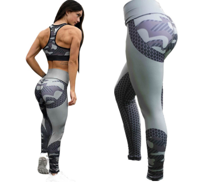 LEGGINSY SPORTOWE GEOMETRYCZNE SEXY PUSH UP 5020 M