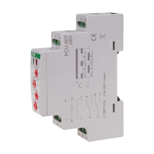 PRZEKAŹNIK CZASOWY 2P 2x8A 230V F&F PCU-507