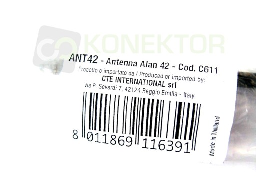 ANTENA ORYGINALNA 20cm do ALAN 42 DS / PLUS MULTI