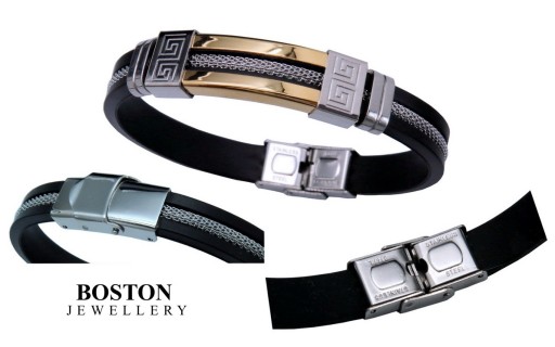 ОРИГИНАЛЬНЫЙ МУЖСКОЙ БРАСЛЕТ ХИРУРГИЧЕСКОЙ СТАЛИ BOSTON JEWELLERY