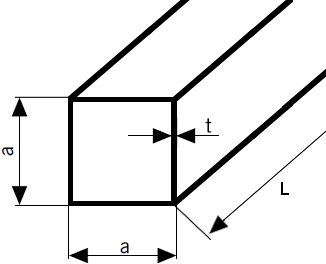 Profil aluminiowy 20x20x1,5 - 100 cm