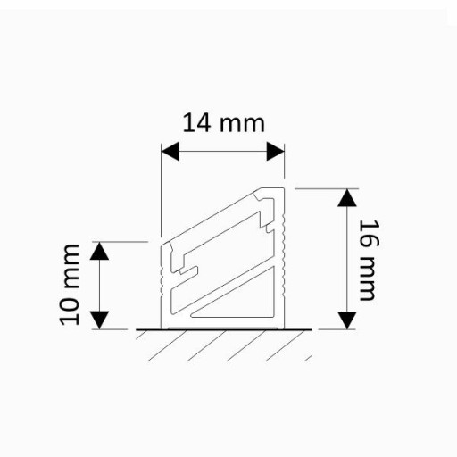 TRILINE-MINI угловой анодированный профиль для светодиодов 2м, абажур БЕЛЫЙ опаловый