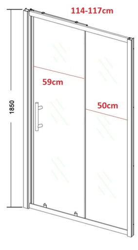 РАЗДВИЖНАЯ душевая дверь 5 мм, регулируемая 115 114-117см