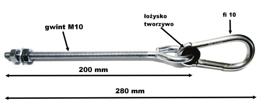 КРЮК ДЛЯ КРЕПЛЕНИЯ КАЧЕШЕЙ + КАРАБИН М10х200 ЦЕНА!