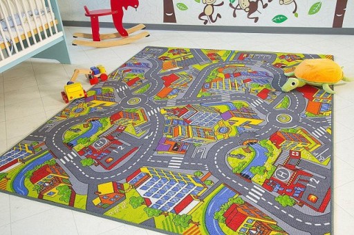 DYWAN ULICE DROGI ZWIERZĄTKA 300x400 POPIEL 3x4