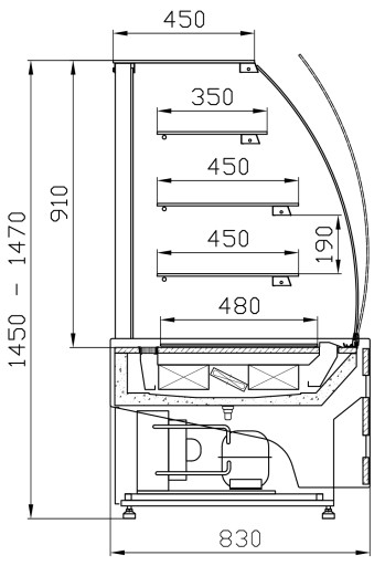 ВИТРИНА КОНДИТЕРСКАЯ ХОЛОДИЛЬНАЯ ESTER LADA WCh-1/C