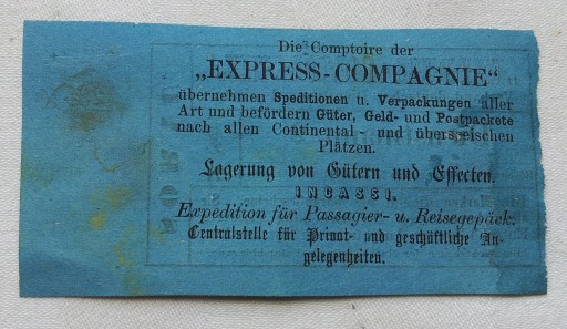 Экспресс-компания Жары 1867 Сорау Экспедирование билетов