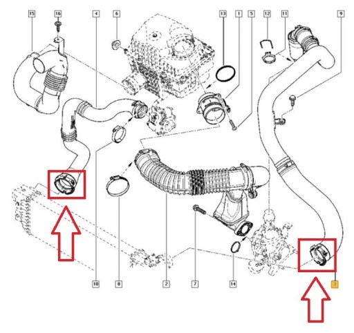 TURBO INTERCOOLER PIPE MASTER 2.3 ЗАЖИМ