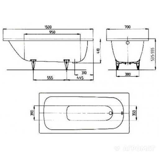 KALDEWEI SANIFORM PLUS 150x70 СТАЛЬНАЯ ВАННА