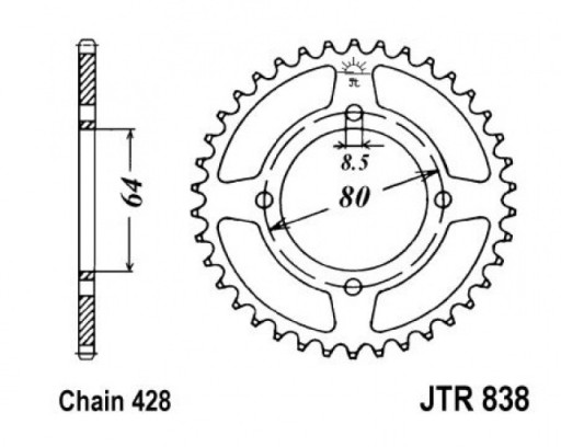 КОМПЛЕКТ ПРИВОДОВ DRIVE YAMAHA YBR 125 05-06 DID JT