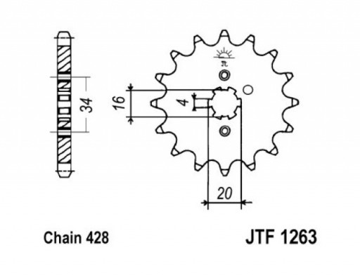 КОМПЛЕКТ ПРИВОДОВ DRIVE YAMAHA YBR 125 05-06 DID JT