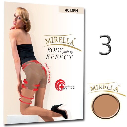 MIRELLA Rajstopy PUSH-UP 40den slim 3/L Natural