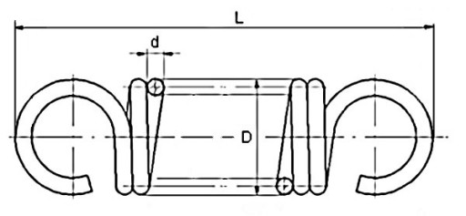 Пружина растяжения 0,8х7,7х40 оцинкованная