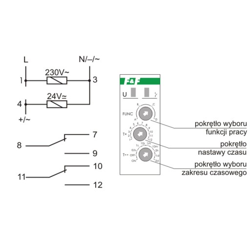 РЕЛЕ ВРЕМЕНИ 2P 2x8A F&F PCU-510 DUO