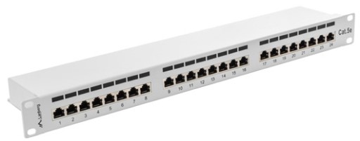 PATCH PANEL 24 port kat 5E FTP szary RACK Patchpanel 19