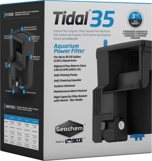 SEACHEM TIDAL 35 КАСКАДНЫЙ ФИЛЬТР ДЛЯ АКВАРИУМА 130 Л