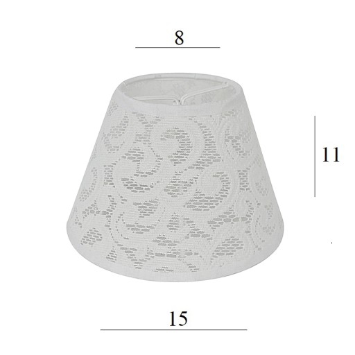 LAMPSHADE Люстра-конус 1S 15/11h с вышивкой кружевом белого цвета