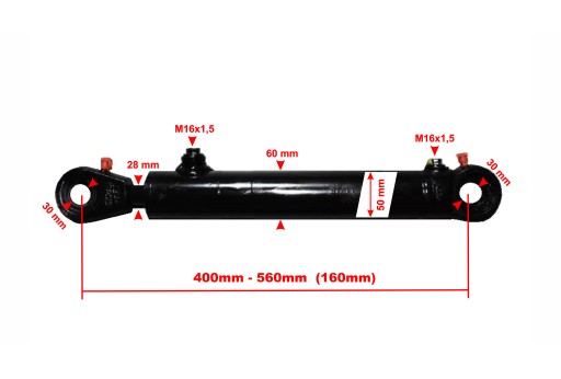 ГИДРАВЛИЧЕСКИЙ ЦИЛИНДР CJ2F 50x28x160 U30 L=400