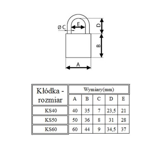 Замок ригельный чугунный LOB KS 60, 3 ключа BLS