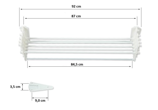 Suszarka Łazienkowa HARMONIJKOWA 90cm naścienna