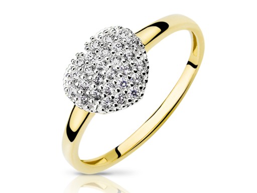 Сердце! Золотое кольцо с цирконами PR. 333 R 15