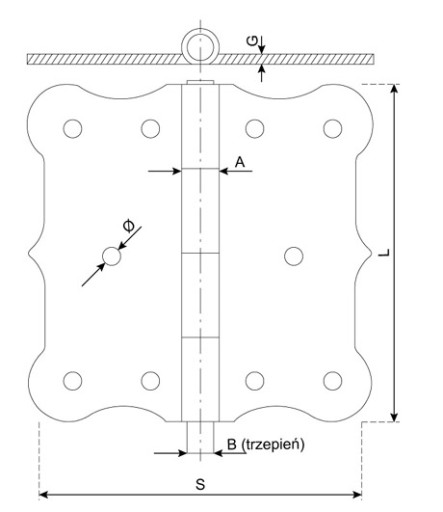 Петля декоративная строительная, желтая оцинковка, 100x100мм