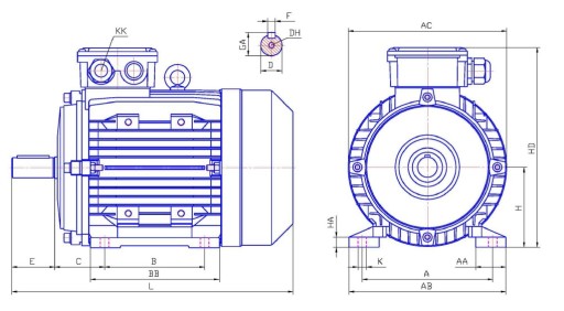 Трехфазный электродвигатель 0,18 кВт OMEC MOTORS