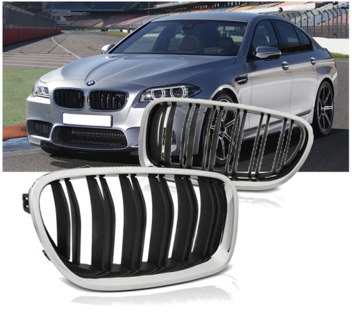 РЕШЕТКА ДЛЯ ПОЧЕК BMW 5 F10/F11 10- M5 LOOK CHROME ЧЕРНЫЙ