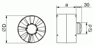 Wentylator kanałowy VENTS fi 100 VKO1T 107m3 Timer