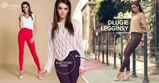 FUTURO FASHION- DŁUGIE LEGGINSY Z PANELEM- LWP-XXL