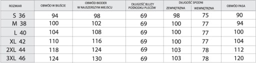 komplet żakiet medyczny kosmetyczny 14 kol roz XXL