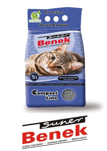 Ароматизированный наполнитель для кошачьих туалетов Super Benek Compact 5л